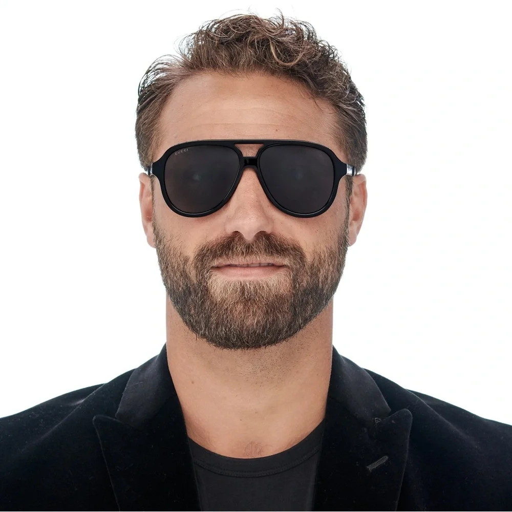 Authentic- New - Gucci Men’s Sunglasses GG0688S 001 Black/ Gray